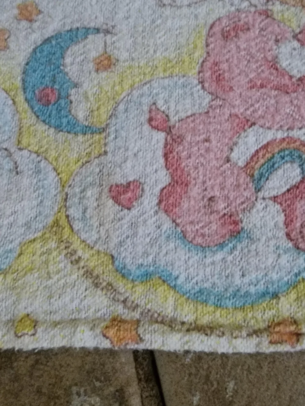 Vintage 1983 Care Bears Pastel Rainbow Baby Blanket Set Of 2 27x37